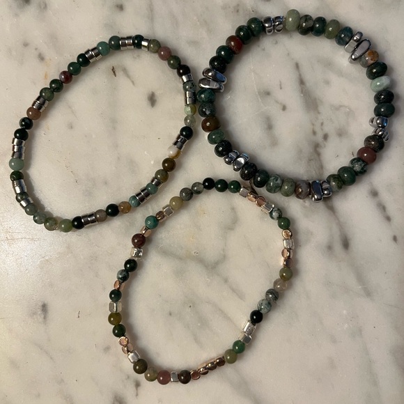 Jasper stacking bracelets - Picture 3 of 4